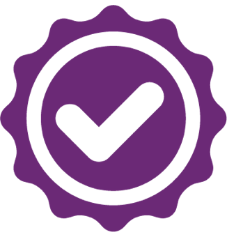 Showing a graphic of a checkmark inside a circle.