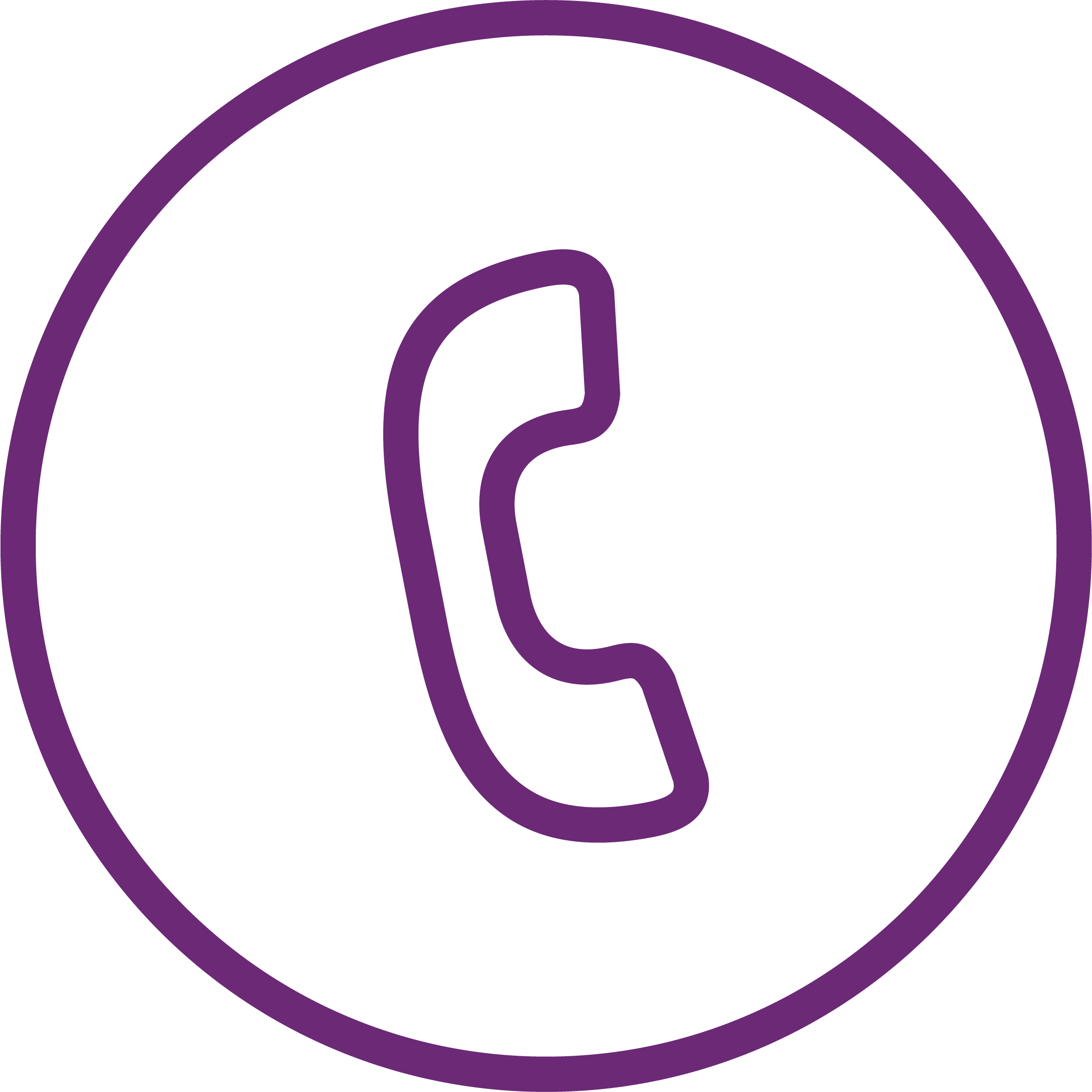 Showing a graphic of a telephone surrounded by a circle.